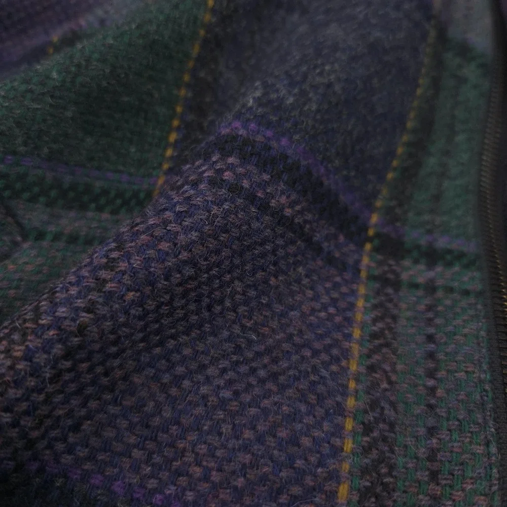 Colours By Alexander Julian Jacket Mens Medium Green Plaid Wool Bomber Lined